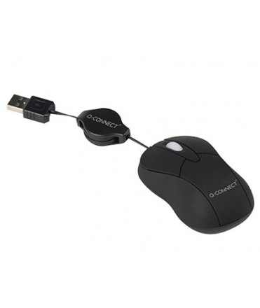 Raton q-connect mini optico 800 dpi retractil usb 1,5 ghz negro