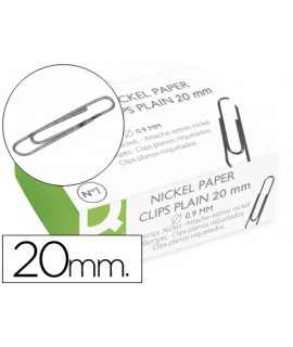 Nickel plated clips q-connect nº1 20 mm box of 100 units