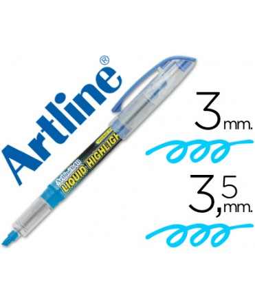 Rotulador artline fluorescente ek-640 azul punta biselada