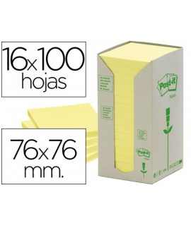 Recycled Sticky Note Pad on Post-it Tower 76 x 76 mm 16 Pads 654 Recycled