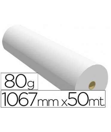 Papel reprografia para plotter 1067mmx50mt 80gr impresion ink-jet