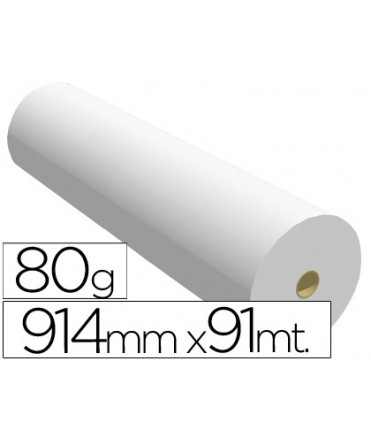 Papel reprografia para plotter 914mmx91mt 80gr impresion ink-jet