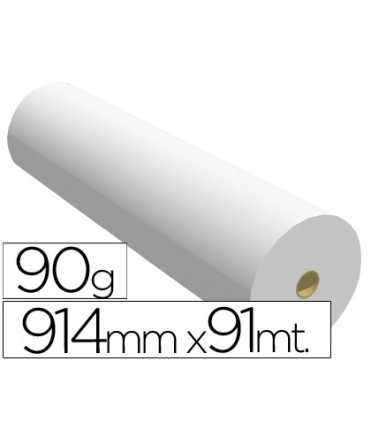 Papel reprografia para plotter 914mmx91mt 90gr impresion ink-jet