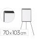Pizarra blanca q-connect con tripode 100x70 cm para convenciones superficie laminada marco negro