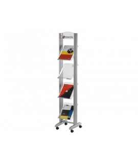 Expositor paperflow de suelo movil din a4 aluminio4 estantes 1678x385x330 mm