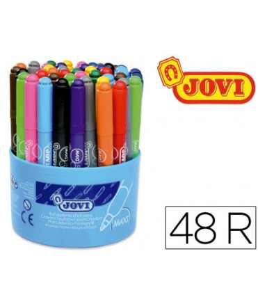 Rotulador jovi maxi 13 mm bote de 48 unidades 12 colores4 unidades de cada color
