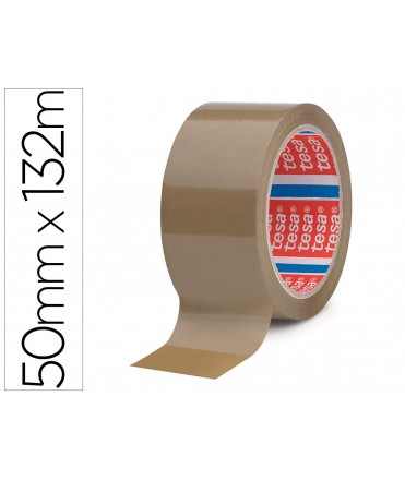 Cinta adhesiva tesa marron pp 132 m x 50 mm para embalaje