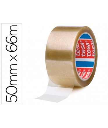 Cinta adhesiva tesa pp transparente 66 mt x 50 mm para embalaje