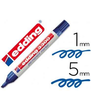 Marker pen edding 3300 n.3 blue refillable beveled tip