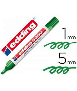 Marker pen edding 3300 n.4 green refillable bevel tip