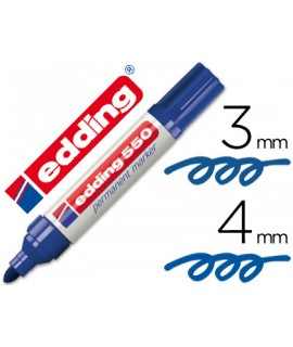 Permanent fiber tip pen edding 550 blue n.3 refillable round tip