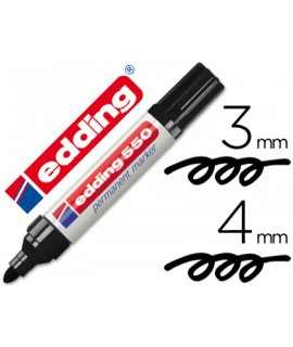 Permanent fiber tip pen edding 550 black n.1 refillable round tip