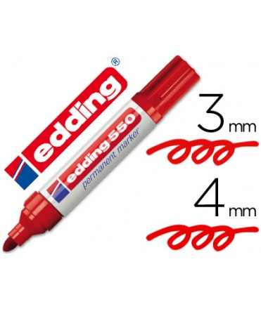 Rotulador edding punta fibra permanente 550 rojo n.2 punta redonda recargable