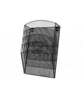 Wall q-connect wall display 5 trays din a4 black 9.3x31.5x44 cm