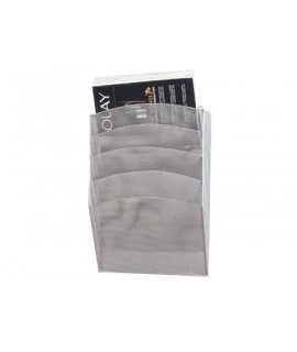 Wall display q-connect 5 trays din a4 silver 9.3x31.5x44 cm