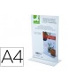 Expositor sobremesa q-connect con forma de t metacrilato tamaño a4 a dos caras