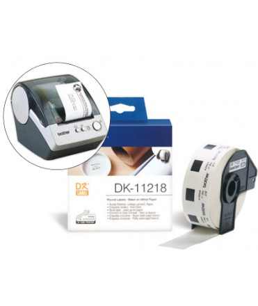Etiqueta brother dk11218 para impresoras ql-circulares 24 mm -1000 etiquetas-