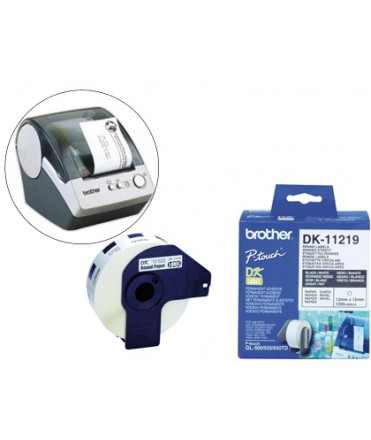 Etiqueta brother dk11219 para impresoras de etiquetas ql-circulares 12 mm 800 etiquetas-