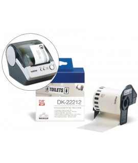 Etiqueta brother dk22212 cinta plastica continua adhesiva blanca 62x15,24 m