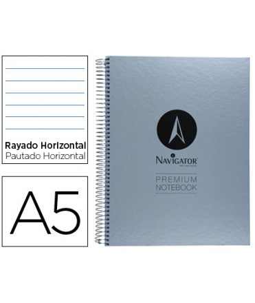 Cuaderno espiral navigator a5 micro tapa forrada 120h 90 gr horizontal sin bandas 6 taladros