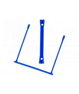 Encuadernador fastener q-connect plastico e-clips color azul caja de 100 unidades