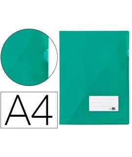 Carpeta liderpapel dossier a4 uñero con tarjetero y solapa interior color verde