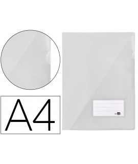 Carpeta liderpapel dossier a4 uñero con tarjetero y solapa interior color transparente