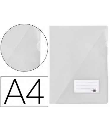Carpeta liderpapel dossier a4 uñero con tarjetero y solapa interior color transparente