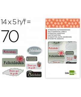 Etiqueta liderpapel adhesiva felicidades / deseo que te guste sobre de 70 unidades