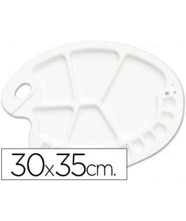 Paleta plastico lidercolor ovalada 17 huecos diestros 30x35 cm