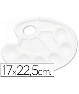 Paleta plastico liderpapel ovalada 10 huecos diestros tamaño 17x22,5cm