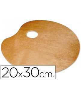 Paleta madera lidercolor ovalada tamaño 20x30 cm grosor 0,3 cm