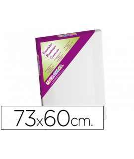 Bastidor lidercolor 20f lienzo grapado lateral algodon 100% marco pawlonia 1,8x3,8 cm bordes madera 73x60 cm