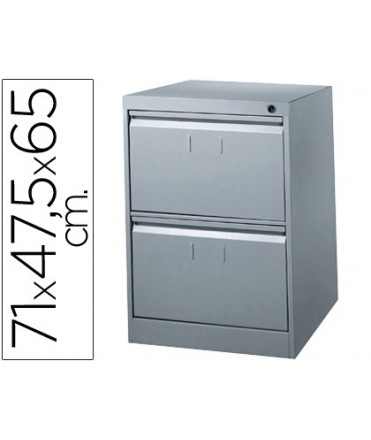 File metal floor drawers with 2 drawers 71cm high, 65cm prof, 47.5 widegray color n.1375 anti-tip