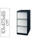 Fichero cajones de suelo metalico de 3 cajones gris bitono n.1375 antivuelco 101x65x47,5 cm