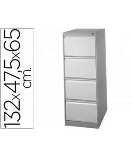 File metal floor drawers 4 two-tone drawers 132 cm high 65cm prof 47.5 width grey 1375 telescopic anti-tip guides