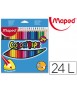 Lapices de colores maped triangulares caja de 24 unidades colores surtidos certificacion fsc