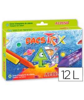 Lapices cera alpinotrix triangulares caja 12 unidades colores surtidos