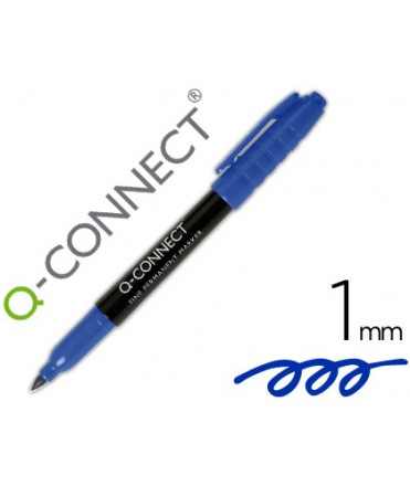 Rotulador q-connect para cd/dvd punta fibra permanente azul punta redonda 1 mm