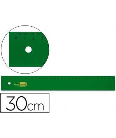 Regla liderpapel 30 cm acrilico verde