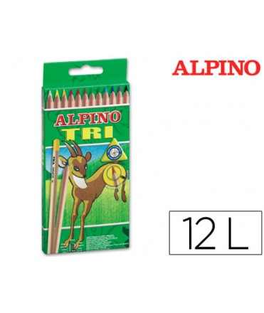 Lapices de colores alpino tri estuche de 12 colores surtidos