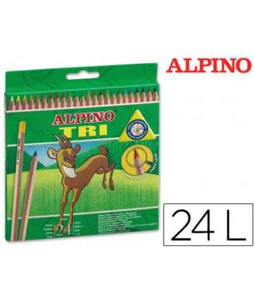 Lapices de colores alpino tri estuche de 24 colores surtidos