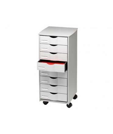 Mueble auxiliar paperflow para oficina 8 cajones en color gris 5x825x382 71,5x31,6x34,3 cm