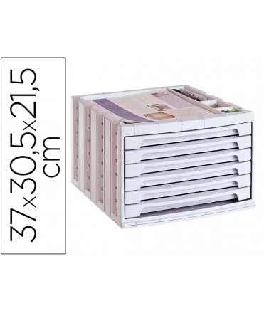 File table drawers file 2000 305x370x215 mm upper organizer tray 6 drawers opaque gray