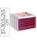 Fichero cajones de sobremesa archivo 2000 305x370x215 mm bandeja organizadora superior 5 cajones burdeos opaco