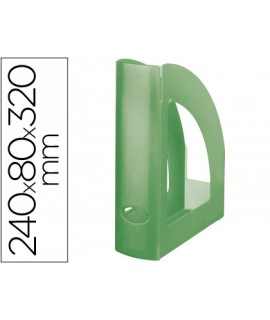 Revistero plastico q-connect verde translucido