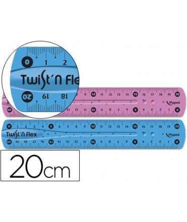 Regla maped plastico flexible 20 cm colores surtidos
