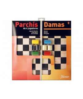 Parchis with checkers large board 4 players 41x40x4.5 cm