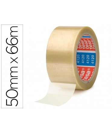 Cinta adhesiva tesa pvc transparente 66 m x 50 mm para embalaje