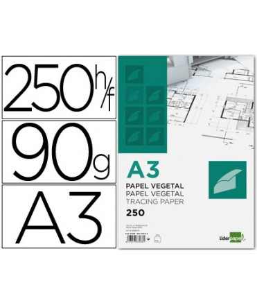Papel dibujo liderpapel 297x420mm 90g/m2 vegetal